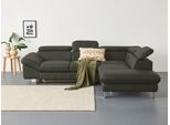 Ecksofa COTTA "Driver L-Form", hunter, B:268cm H:73cm T:214cm, Kunstleder SOFTLUX;LEDER BEEFY (ein abgedecktes Spalt-Rindsleder) im Sitz und Rücken (Korpus in Kunstleder);Luxus-Kunstleder;Leder Pampas (echtes Rindsleder) im Sitz und Rücken (Rückseite mit Spannstoff bezogen), Sofas, Ecksofa, mit Kopfteilverstellung, wahlweise mit Bettfunktion & Bettkasten