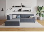 Ecksofa DOMO COLLECTION "Topper zeitlos elegant, kompakte StellmaßeL-Form", grau (dunkelgrau), B:237cm H:78cm T:200cm, Sofas, Ecksofa, mit Ottomane, wahlweise mit Schlaffunktion