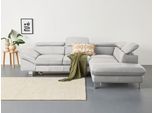 Ecksofa COTTA "Driver L-Form", weiß, B:268cm H:73cm T:214cm, Kunstleder SOFTLUX;LEDER BEEFY (ein abgedecktes Spalt-Rindsleder) im Sitz und Rücken (Korpus in Kunstleder);Luxus-Kunstleder;Leder Pampas (echtes Rindsleder) im Sitz und Rücken (Rückseite mit Spannstoff bezogen), Sofas, Ecksofa, mit Kopfteilverstellung, wahlweise mit Bettfunktion & Bettkasten