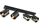 REALITY LEUCHTEN Deckenstrahler "JASON, Deckenspot Wohnzimmerlampe exkl 4x E14 max 10W, Deckenlampe", rauchgrau schwarz, 4, Ø 12cm H: 22cm, 1 Stk., Leuchten, 4 verstellbare Strahler, Metall schwarz, Lampenschirm rauchgrau, Deckenstrahler