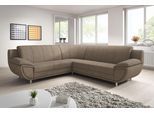 Ecksofa TRENDMANUFAKTUR "Rondo II, zeitlos & elegant, bequeme Armlehnen, L-Form", braun (tan), B:267cm H:85cm T:247cm, Struktur (100% Polyester), Sofas, Ecksofa, wahlweise mit Federkern, wahlweise mit Bettfunktion, B/T 247/267cm