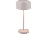 REALITY LEUCHTEN LED Tischleuchte "JEFF", grau, 1, Ø 12,6cm H: 30cm, 1 Stk., Leuchten, Akku Tischlampe mit USB-C Anschluss, Touchdimmer 4 Stufen, Höhe 30cm, LED Tischleuchte