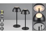 LED Außen-Tischleuchte REALITY LEUCHTEN "RICARDO Tischleuchte 2er-Set", schwarz (schwarz matt), H:30cm Ø:13,5cm, Leuchten, LED Außen-Tischleuchte, 2er Set Outdoor Akku Tischlampe Pilzdesign USB-C 4-fach Touch Dimmer