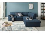 Ecksofa DOMO COLLECTION "Topper zeitlos elegant, kompakte StellmaßeL-Form", blau (dunkelblau), B:237cm H:78cm T:200cm, Sofas, Ecksofa, mit Ottomane, wahlweise mit Schlaffunktion