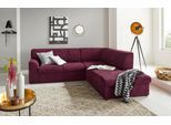 Ecksofa DOMO COLLECTION "Topper zeitlos elegant, kompakte StellmaßeL-Form", lila (beere), B:237cm H:78cm T:200cm, Sofas, Ecksofa, mit Ottomane, wahlweise mit Schlaffunktion
