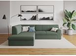 Ecksofa DOMO COLLECTION "Topper zeitlos elegant, kompakte StellmaßeL-Form", grün (apfelgrün), B:237cm H:78cm T:200cm, Sofas, Ecksofa, mit Ottomane, wahlweise mit Schlaffunktion