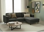 Ecksofa TRENDMANUFAKTUR "Watkins Couch wahlweise mit Schlaffunktion und Bettkasten,auch in Cord", grau (dunkelgrau), B:232cm H:81cm T:161cm, 92% Polyester, 8% Polyamide, Sofas, Ecksofa, Recamiere beidseitig montierbar, OTTOs Choice, Breite 232 cm