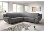 Ecksofa TRENDMANUFAKTUR "Rondo II, zeitlos & elegant, bequeme Armlehnen, L-Form", grau (hellgrau), B:267cm H:85cm T:247cm, Struktur (100% Polyester), Sofas, Ecksofa, wahlweise mit Federkern, wahlweise mit Bettfunktion, B/T 267/247cm