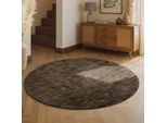 Teppich VIKOSA "Noemi", braun, H:10mm Ø:200cm, Viskose, Teppiche, Teppich, Dezenter Glanz, Weich, Seidenoptik, Viskose, Wohnzimmer, Schlafzimmer