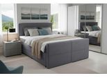 Boxspringbett HOME AFFAIRE "Lucas, Doppelbett, Polsterbett, Federkernbett, Komforbett, 160,180 cm", castle rock, B:186cm L:226cm, 100% PES, Komplettbetten, Boxspringbett, inkl. Topper, zwei Bettkästen, Taschen-Federkernmatratze, Härtegrad 3