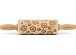 Teigroller FOLKROLL "3D-Motiv-Teigrolle", braun, L:23cm, Massivholz, Teigroller, Kleeblatt