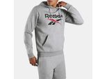Kapuzensweatshirt REEBOK "TRENT 2 COL LOGO HOODY", Herren, Gr. M, light grau m, Obermaterial: 60% Baumwolle, 40% Polyester, Sweatshirts, mit verstellbarer Kapuze, aus Baumwolle und Polyester