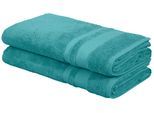 Saunatuch OTTO HOME "Vanessa, 2 Saunatücher, 80x200cm, in Standard- und Premium-Qualität", grün (petrol), B:80cm L:200cm, Walkfrottee, Obermaterial: 100% Baumwolle, Handtücher, Handtücher mit Bordüre, 100% Baumwolle, einfarbig, weich