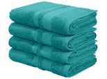 Duschtücher OTTO HOME "Vanessa, 4 Duschtücher, 70x140cm, in Standard- und Premium-Qualität", petrol, B:70cm L:140cm, Walkfrottee, Obermaterial: 100% Baumwolle, Handtücher, Handtücher mit Bordüre, 100% Baumwolle, einfarbig, weich