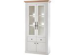 Vitrine OTTO HOME "Westminster S", weiß (pinie weiß, wotan eiche), B:97cm H:202cm T:42cm, FSC-zertifizierter Holzwerkstoff, Schränke, Vitrine, im romantischen Landhausstil