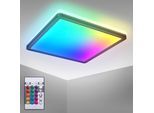B.K.LICHT LED Deckenleuchte "BK_PL1551 RGBW Deckenlampe, LED Panel, Ultraflach, mit Farbwechsel", schwarz, 1, H: 3cm, 1 Stk., Leuchten, Dimmbar, mit Backlight, mit Fernbedienung, Schwarz, LED Deckenleuchte