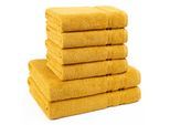 Handtuch Set HAMMETEX "6-teiliges Handtuch Set, 100% Baumwolle, Weich & Saugstark", gelb (senf), 6 Stk., Frottier, Frottier, Obermaterial: 100% Baumwolle, Handtuch-Sets, Handtuch Set, mit Bordüre, einfarbig, weich
