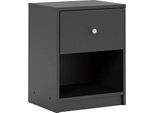 Nachtkommode HOME AFFAIRE "May, Nachttisch, Nachtschrank, Beistelltisch", schwarz, B:37,9cm H:48,4cm T:30,1cm, Holzwerkstoff, Sideboards, Nachtkommode, mit 1 Schublade und einem offenen Fach, Breite 38 cm, Höhe 48 cm
