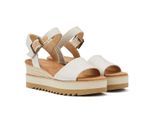 TOMS Diana Canvas Wedge Natuurlijk Dames Sandalen Wit
