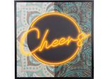 Leinwandbild GILDE "Bild quadratisch Cheers", farbe rahmen: schwarz, farbe bild(er): blau, orange, schwarz, B:83cm H:83cm T:3cm, Poly-Leinwand, Bilder, Leinwandbild