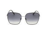 Tom Ford Claudia-02 Smoke gepolariseerde lens glanzende zwarte zonnebril