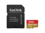SANDISK Speicherkarte "microSDXC Extreme, Adapter, 1 Jahr RescuePRO Deluxe", bunt (rot, goldfarben), 512 GB, Speicherkarten, Speicherkarte