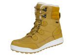 Damen Fellstiefel mit Lammwolle Winterstiefel Braun