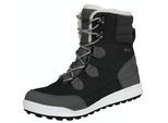 Damen Fellstiefel mit Lammwolle Winterstiefel Schwarz