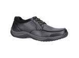 Hush Puppies Derek Leren Mannen Zwarte Veterschoenen