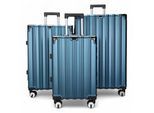 Harde blauwe koffer, robuuste 8-wiel bagage handbagage tas