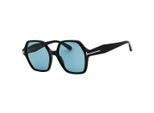 Tom Ford Romy Smoke Hex Lens Glanzende Zwarte Zonnebril