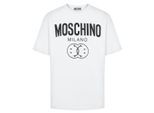 Moschino Milano - Weißes T-shirt Mit Doppel-smiley-logo