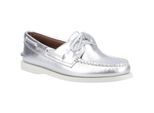 Sperry Authentic 2 Eye Dames Bootschoenen Van Zilver Leer