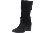 Hush Puppies Cosima Wildleder Damen Schwarze Wildleder Kniehohe Stiefel mit Absatz
