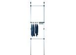 Teleskopregal RUCO, grau (aluminiumfarben, schwarz), B:70cm H:250cm T:40cm, Aluminium, Regale, Teleskopregal, Aluminium/Kunststoff, inkl. 10 Teleskop-Hosenbügel