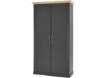 Schuhschrank OTTO HOME "Westminster, Schrank im Landhausstil, Hochschrank, Garderobenschrank", grau (dunkelgrau, wotan eiche), B:108cm H:203cm T:46cm, Schränke, Schuhschrank, Metallgriffe, viel Stauraum, in 2 Farben erhältlich, 203 cm hoch