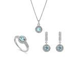 Orphelia 'Bristol' Dames 925 Sterling Zilver Set: Ketting + Oorbellen + Ring - Zilver SET-7579/B