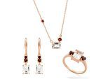 Orphelia 'Fira' Dames 925 Sterling Zilver Set: Ketting + Oorbellen + Ring - Roze SET-7571/RG