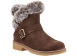 Hush Puppies Hannah Damen Winterstiefeletten aus Wildleder in Schokoladenfarbe