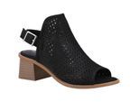 Hush Puppies Louise Heeled Damen Sandalen Aus Schwarzem Leder