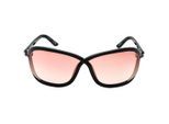 Tom Ford Mirror Velvet Lens Glanzende Zwarte Zonnebril