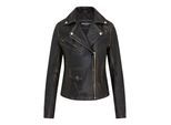 Vintage zwarte klassieke Brando biker leren jas voor dames - Broome
