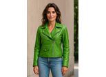 Dames Apple Green Classic Brando Biker leren jack - Soweto