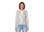 Dames leren witte Brando bikerjack - Constantia