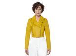 Dames geel cropped Brando leren bikerjack - Bellville