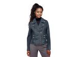Dames leren blauwgroene Brando bikerjack - Constantia