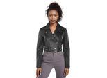 Dames zwarte cropped Brando leren bikerjack - Bellville