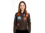Dames zwarte A2 Top Gun leren bomberjack - Kimberley