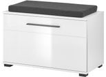 Polsterbank HOME AFFAIRE "Cantara, Garderobenbank mit Klappe, Sitzbank in zwei Farben", grau (weiß), B:80cm H:55cm T:39cm, FSC-zertifizierter Holzwerkstoff, Sitzbänke, Polsterbank, inkl. Sitzkissen, Platz für ca. 6 Paar Schuhe, 80 cm breit