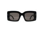 Tom Ford Brigitta FT1188 01A glanzend zwartgrijs met lichte spiegel zonnebril